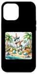 Coque pour iPhone 14 Pro Max Lapin de Pâques pirate à la recherche d'un trésor. île