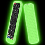 Housse Coque En Silicone Compatible Avec Hisense Telecommande En2X27Hs En2Bi27H En2Bo27H En2A27 Control,Antiderapant Etui De Protection Pour Hisense Tv Remote(Glow Green)