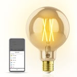 Chuango G95G Ampoule Intelligent Wifi Globe Retro Edison E27 - Smart Bulb Connectée pour Économie d'Énergie - Contrôlable depuis Smartphone, Alexa et Google Home et Siri - Puissance 6.5W