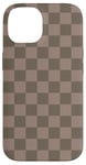 Coque pour iPhone 14 Beige, motif damier, carreaux