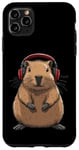 iPhone 11 Pro Max Capybara Wearing Headphones Music Case