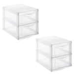 Sundis Orgamix, lot de 2 tours de rangement en plastique transparent, 2 tiroirs format papier A4, hauteur 25,5 cm, superposables, idéales rangement bureau, cours, documents, fournitures