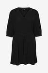 Vero Moda Curve - Klänning vmcMye 3/4 Abk Dress Wvn Btq GA Cur - Svart