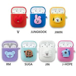 Wi66 Bts Bt21 Bangtan Boys Kpop-karaktär Bt21 Airpods 1/2 fodral Silikonfodral Officiell K-pop Autentisk med nyckelring Jimin -ES JIMIN