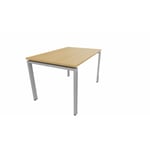 Bureau individuel profondeur 80 cm Producteo Gris aluminium CONNECT : bureau P80/obturateurs prépercés D140x80/cpl chêne clair/cpi gris