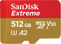 SanDisk MicroSDXC Extreme 190MB/s A2 C10 V30 - 512 gb