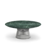 Knoll - Platner Coffee Table, base in Polished Nickel, Ø 107 cm, top in green Apli marble - Sofabord - Warren Platner