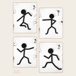 (Black Stickman)Moving Limbs Wooden Stickman Toy Educational Puzzle Game