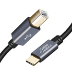 CableCreation Câble d'imprimante USB C vers USB B 2.0 pour cordon de scanner de type c pour Epson MacBook Pro HP Canon pour contrôleur MIDI DJ, gris - 1 m