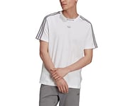 adidas H09031 3 STRIPE TEE T-shirt Men's white/grey three XS