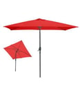 Parasol inclinable rectangulaire rouge 200x300 cm