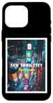 Coque pour iPhone 16 Pro Max Cool New York City Times Square Skyline Illustration Graphic