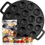 IRONO Poffertjes Pan - Mini Pancake Maker - - 19 Pancakes -...