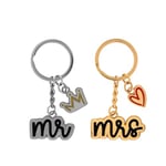 GRUSS & CO 71074 Porte-clés pour couple Motif Mr. & Mrs. | Coffret cadeau avec 2 pendentifs figuratifs sur carte cadeau | Cadeau de mariage pour couples pour deux | 71074, multicolore, Länge 7 cm