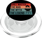 BBQ Smoker Grill Master The Man Myth Legend Retro Vintage PopSockets PopGrip for MagSafe