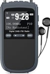 Radio DAB portable,1000 mAh,rechargeable,DAB/DAB +/FM,radio numérique Walkman,radio de poche avec meilleure réception,écran LCD,alarme,mise en veille,antenne,casque pour jogging et marche(Q360)