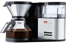 Melitta Aroma Elegance, 1012-01, Filter Coffee Machine with Glass Jug, Black/Brushed Steel