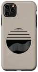 Coque pour iPhone 11 Pro Max Noir Blanc Cercle Op Art Géométrique Abstrait Formes Taupe