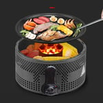 DNNAL Smokeless Indoor Grill, Smokeless Charcoal Grill Outdoor Portable BBQ Round Barbecue Stove Multifunctional Party Gril