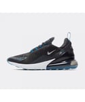 Nike Unisex Air Max 270 Trainers Anthracite/Metallic Silver/Industrial Blue - Black Textile - Size UK 8