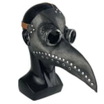 Plague Doctor Mask Kostym Fågelmask PU Läder Steampunk Svart