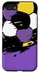 Coque pour iPhone SE (2020) / 7 / 8 Maillot de match de football avec ballon de football violet et doré