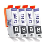 TONERMEDIA - x4 Cartouches HP 364 XL compatibles (4 Noir XL)