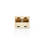 Nedis Telenätet Splitter | RJ45 Hona | 2x RJ45 Female | Guldplaterad | Elfenben | PVC | Låda