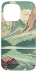 Coque pour iPhone 14 Pro Max Rocky Mountain Lake Vintage Paysage graphique