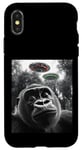 Coque pour iPhone X/XS Gorilla Selfie avec Alien OVNI pour hommes, femmes, garçons, filles, enfants