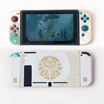 Switch Zelda Case, Zelda Tears Of The Kingdom Switch Protective Case, Portable Hard Shell Switch Accessory Case For Joy Con And Console, Dockable White Case For Nintendo Switch