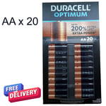 Duracell Optimum Power AA Up To 200% Extra Life Batteries - 20 Pack New Stock