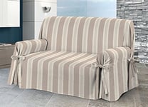 BIANCHERIAWEB Housse de canapé avec Lacets nœud avec Housse de Protection pour canapé, protège-canapé fabriqué en Italie, Fauteuil Couleur Grancasa Beige