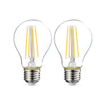 Amazon Basics Lot de 2 ampoules LED Culot Edison à vis E27 7 W (équivalent 60 W) Filament transparent Intensité non variable, blanc chaud