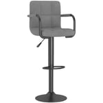 Vidaxl - Tabouret de bar Gris clair Velours Gris clair