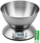 Etekcity Electronic Kitchen Scales with Stainless Steel Mixing Bowl, Timer and