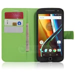 Moto G4/G4Plus      Pu Wallet Case    [Green]