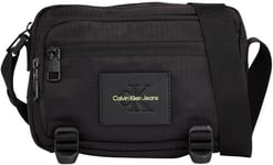 Calvin Klein Jeans Sac à Bandoulière Homme Petit, Noir (Black/Sharp Green), Taille unique