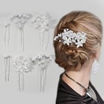 30pcs Épingles à Cheveux de Mariage, Accessoire Cheveux Mariage en Strass Perle, Piques et Epingle à Cheveux de Fleurs Bijoux, Accessoires Pince a Chignon Femme Diamant Barette Fleur Fille