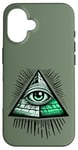 Coque pour iPhone 16 argent tous les yeux voyants ironie illuminati foi