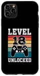 Coque pour iPhone 11 Pro Max Niveau 18 Débloqué 18 ans Gamers 18e anniversaire Jeu