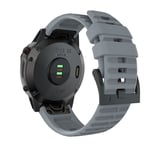 Silikoniteräslevyn kellohihna Garmin Fenix 7X 26mm:lle Harmaa