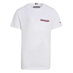 T-shirt Junior Garçon Tommy Hilfiger coton avec manches courtes et col rond blanc