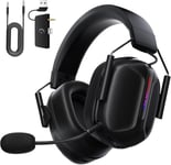 2.4Ghz Wireless Headset Für Xbox Series X|S, Kabellose Kopfhörer Für Xbox One, Pc, Ps5, Ps4, Switch, Removable No Canceling Microphone, 3D Surround-Sound, 60 Stunden Akkulaufzeit, Rgb Light