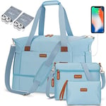 Sac de Sport pour Femme, Sac de Sport de Voyage avec Port de Charge USB, Bleu, Sacs de Sport