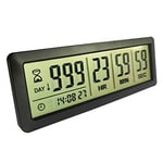 MOSTRUST Digital Countdown Days Timer - Black Upgraded Big 999 Days Count Down Clock with Stand Strong Magnetic Back for Vacation Retirement Wedding Holiday, White (M220)