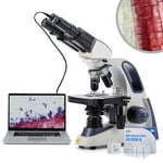 Swift SW380B Microscope binoculaire de Laboratoire de qualité de Recherche avec tête d'émission et Table mécanique avec Appareil Photo de 5,0 mégapixels et Logiciel Compatible Windows/Mac…