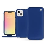 Housse cuir Apple iPhone 13 mini - Rabat vertical - Bleu - Cuir lisse - Neuf