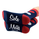 Personalised Couple Names Soul Mates Two Hearts Unisex Socks X6S242-010