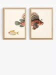 EAST END PRINTS Natural History Museum 'Fish' Framed Print, Set of 2